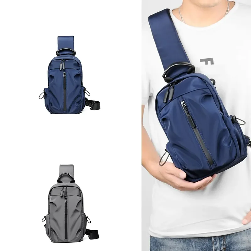 Homens Cross Body Casual Nylon Uma Bolsa de Viagem Leve, Messenger Sling Chest Bag, Sacos Esportivos, Caixa de Ombro Personalizado