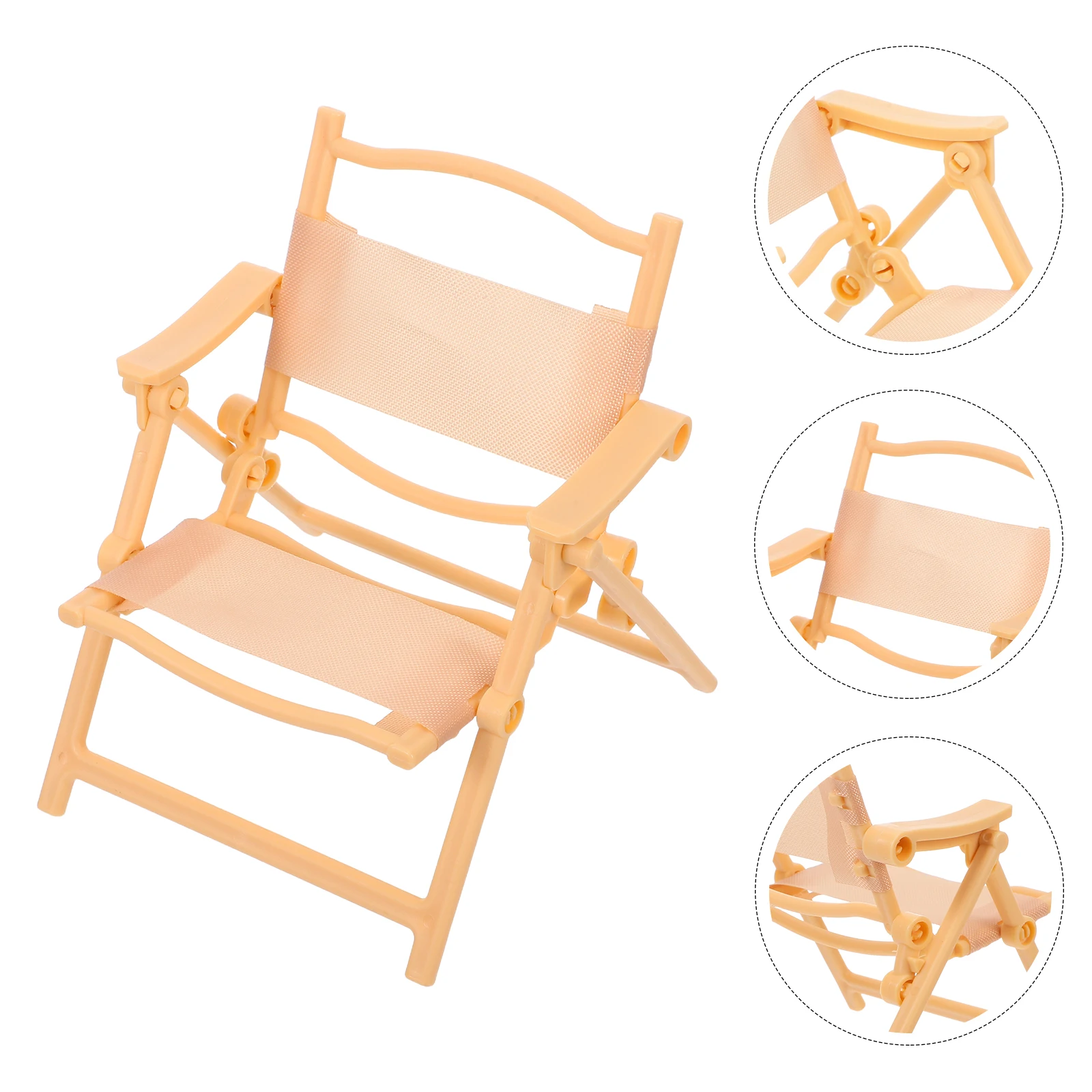 

5pcs Miniature Folding Beach Chair Realistic Camping Dollhouse Recliner For Kids Outdoor Roleplay Lightweight Mini Beach Lounge