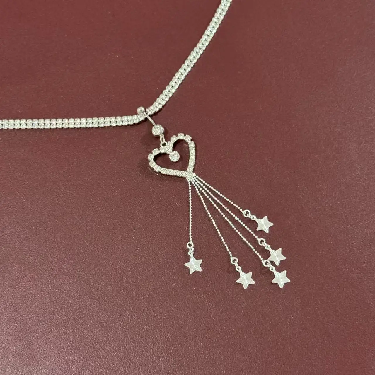 الأزياء الأوروبية والأمريكية شرابة القلب السرة حلقة الخصر سلسلة مثير الجوف خارج الخوخ القلب حجر الراين ثقب الجسم سلسلة #4