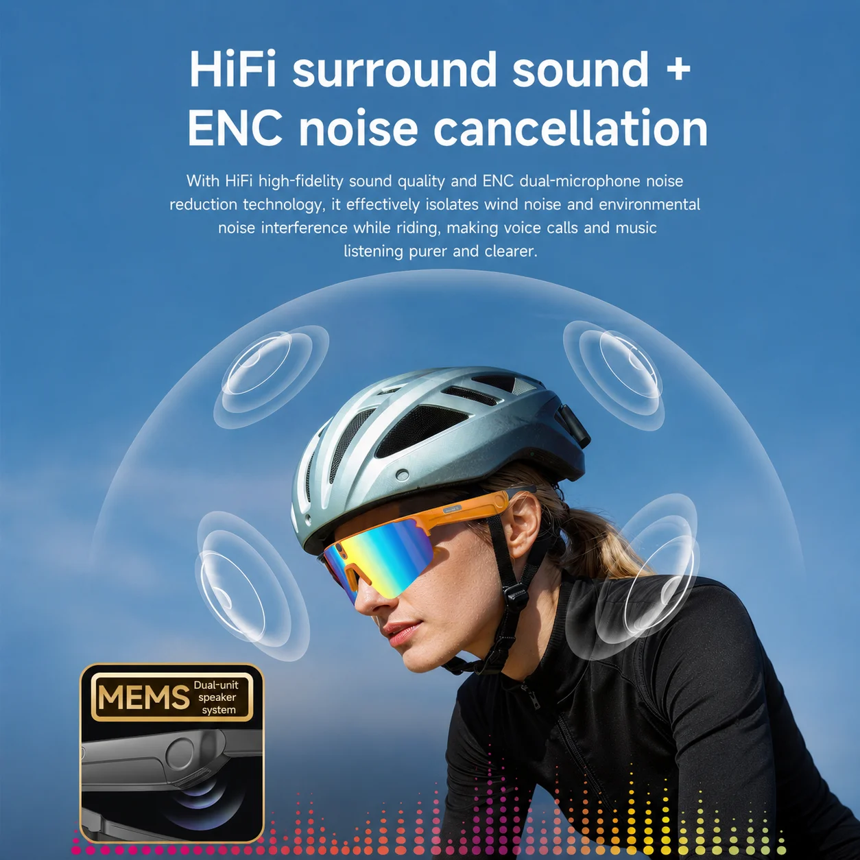 L805 Lightweight 43.6g AI Smart Cycling Eyeglasses Flexible 15° Temples 1400mAh Portable Charging Case Touch Control HD Video