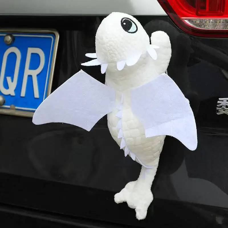 أحدث زخرفة على السقف بدون أسنان مثبتة على السيارة، لعبة قطيفة محشوة على شكل تنين صغير كاواي، دمية تمثال، دمية هدية كرتونية