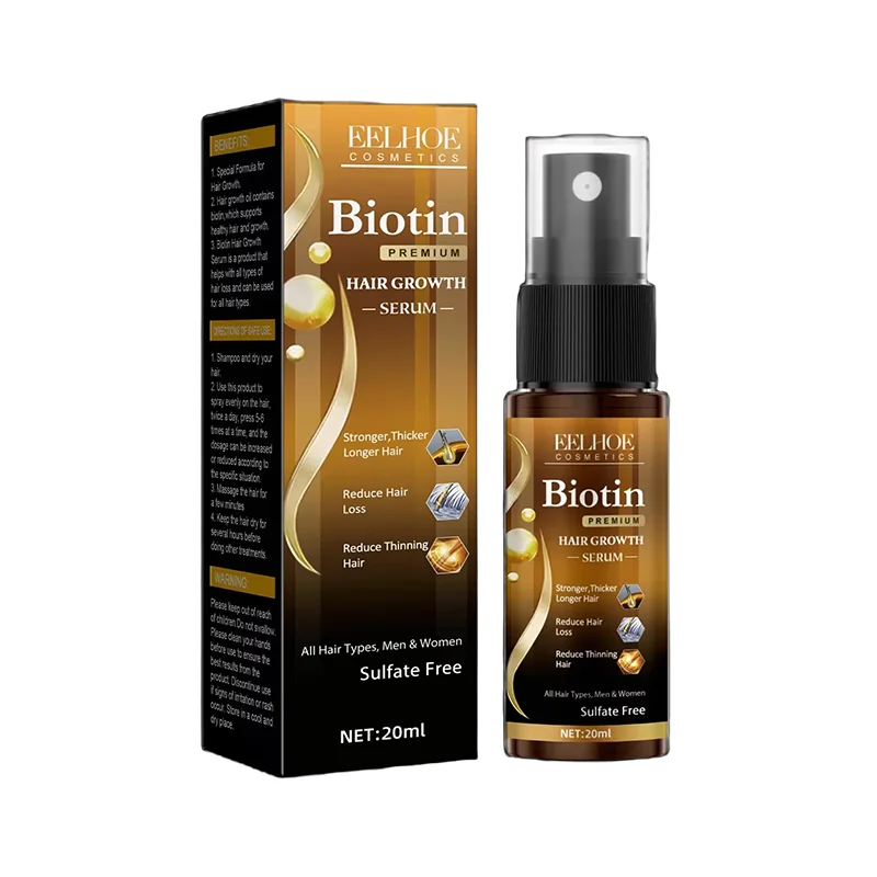 Biotin Hair Spray For Man Women 20ml Repair Damage Restore Oil Scalp Repair Serum Spray Thicken Hair Health Care New