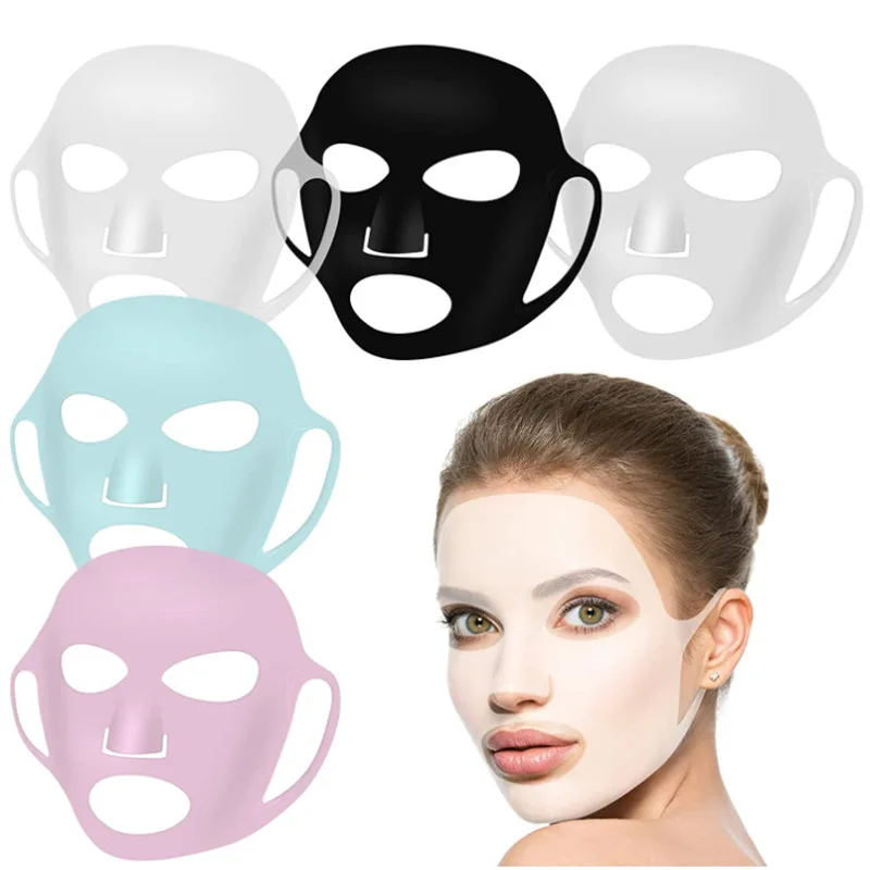 3D Silicone Facial Mask Cover Reusable Ear Hanging Anti-aging Moisturizing Face Shield Double Absorption Anti Evaporation Skin