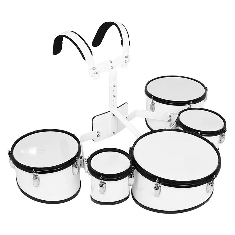 

5 Drum Set Professional Back-rack Marching Drum Kit Adults Beginners Practice Drums Full Set Portable Percussion Instruments