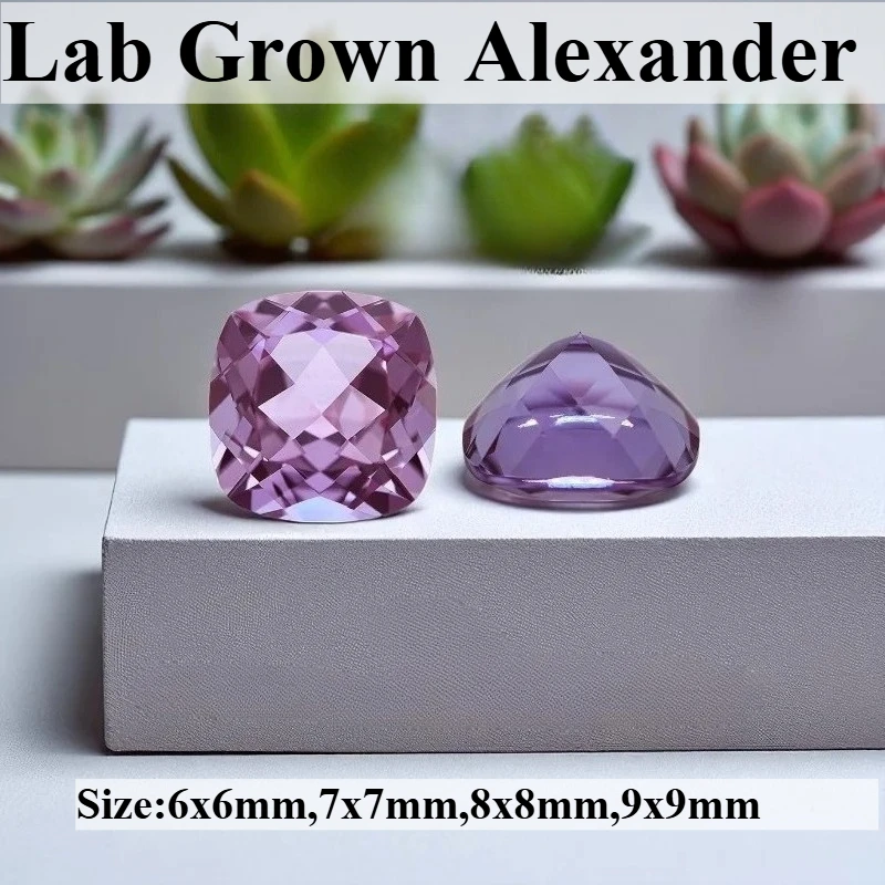 

Alexandrite Lab Grown Gemstone Cushion Shape Color Change For Jewelry Making With AGL Certificate