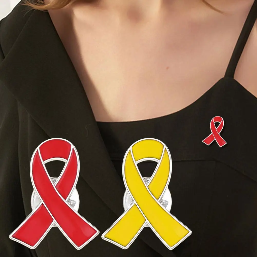 10/1PCS Anti-Violence Awareness Pins Yellow Ribbon Brooches Stylish Enamel Breastpins Colorful Badges Ornament