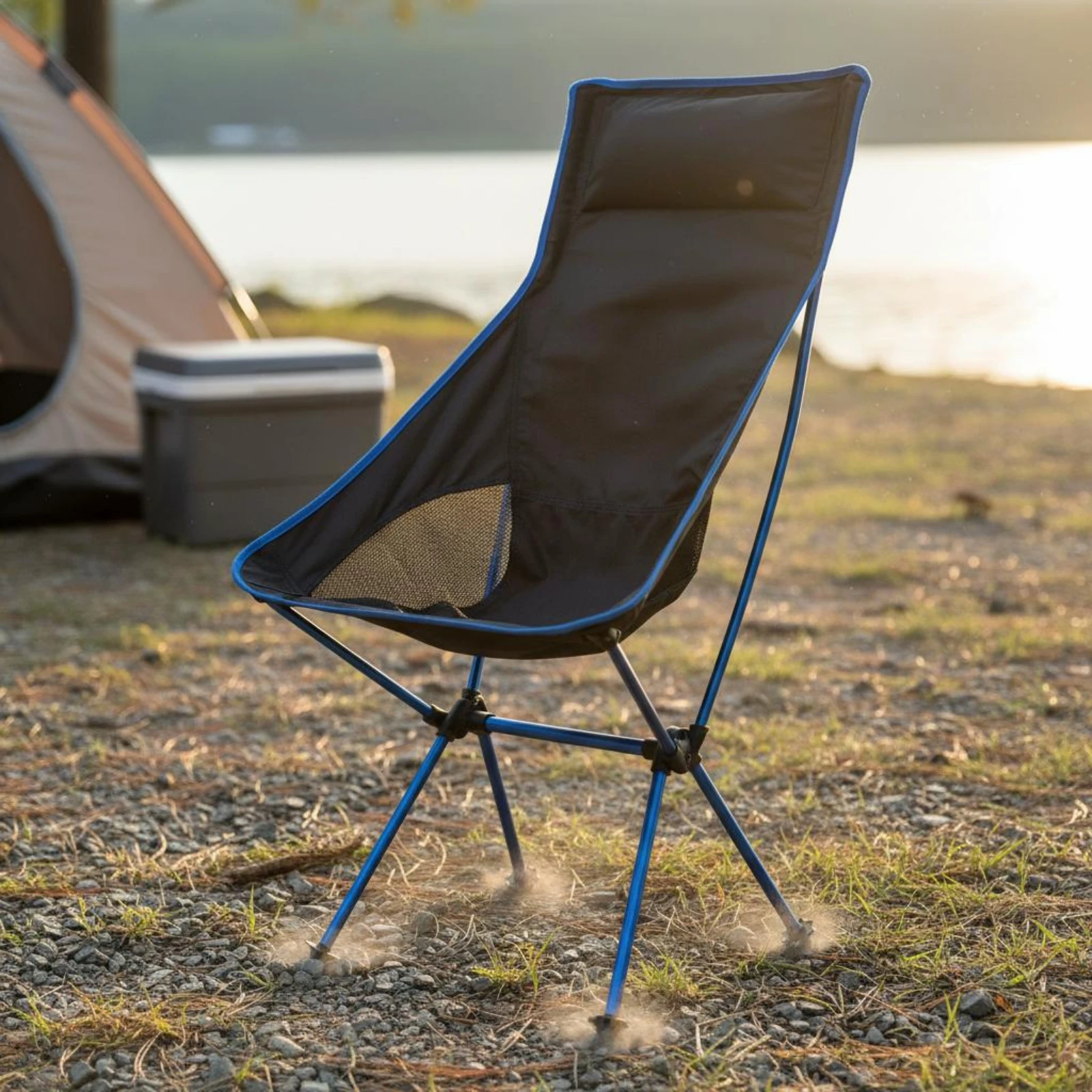 

Lightweight Folding Camping Chair Aluminum Frame High Back Camping Chair Outdoor Seating Breathable Ultralight for Sketching