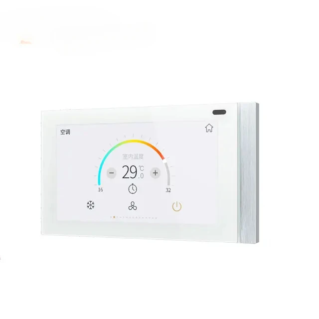 

5 Inch Smart hotel Touch Screen Temperature Control KNX Panel Wall Central Control Glass Smart KNX Switch