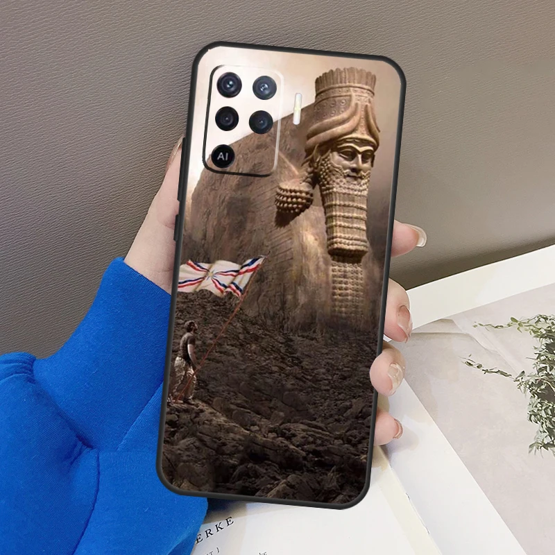 Lamassu Assyrian Winged Bull Phone Case For OPPO A54 A74 A94 A53S A1K A15 A16 A3S A5S A83 A91 A93 A5 A9 A53 A31 A52 A72