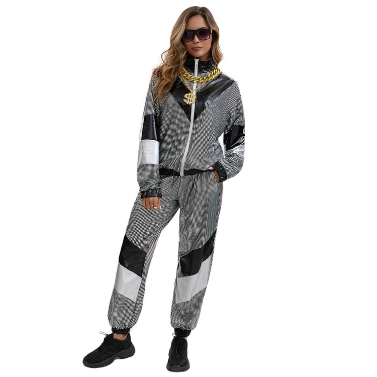 80s Disco Sportswear Jaet And Pants Cosplay Costume loween Stage Performance Outfit Women's Ethnic Faion Summer 2025