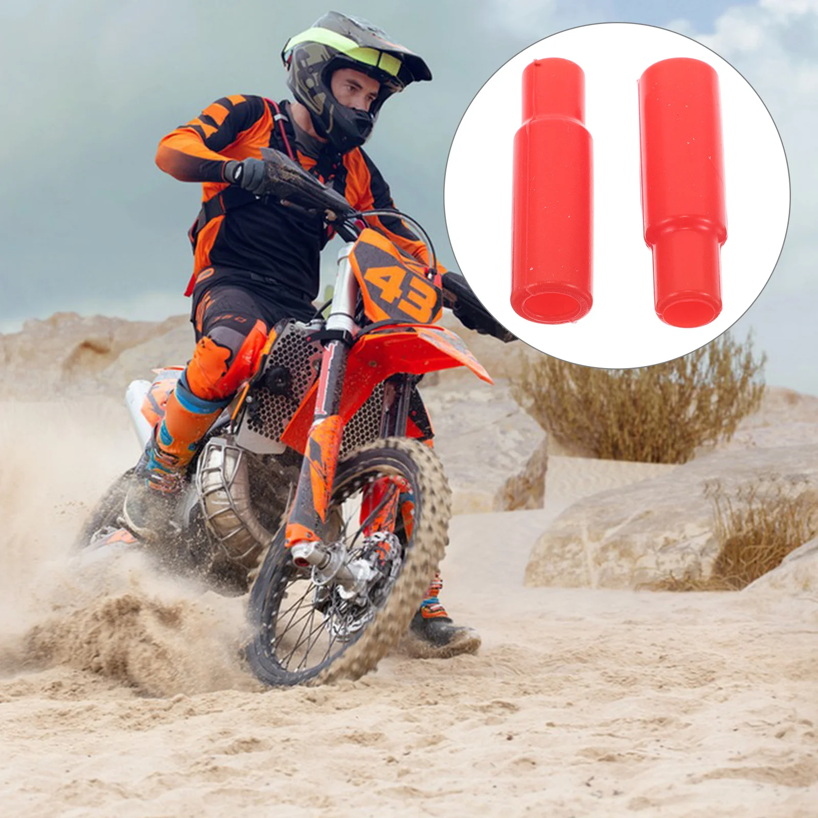 2 Stücke Rot Silikon Motorrad Bremsöl Rohr Schutzabdeckungen Hochtemperaturbeständige Schmutz Wasserdichte Schlauchendkappen für Bremse