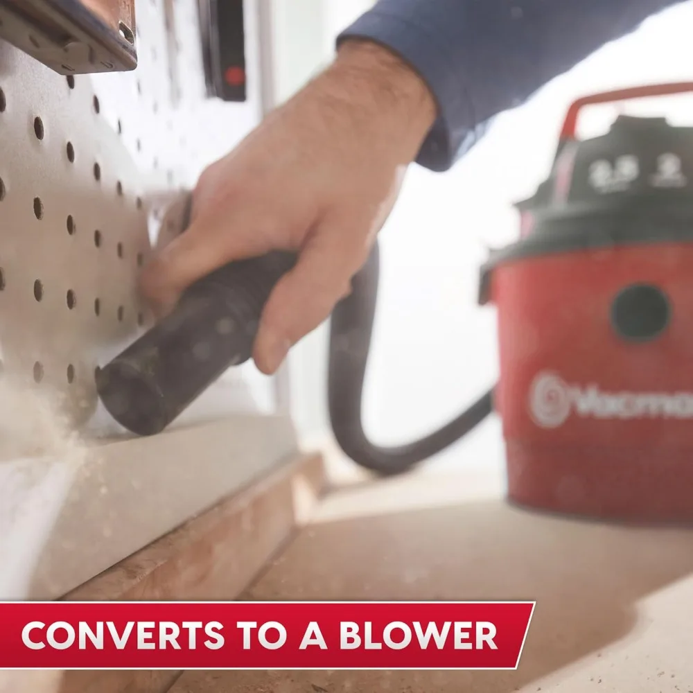 2.5-Gallon* 2 Peak HP Wall Mountable Wet/Dry Vacuum, On-the-go wet and dry pick-up, Wall mountable design frees up floor space