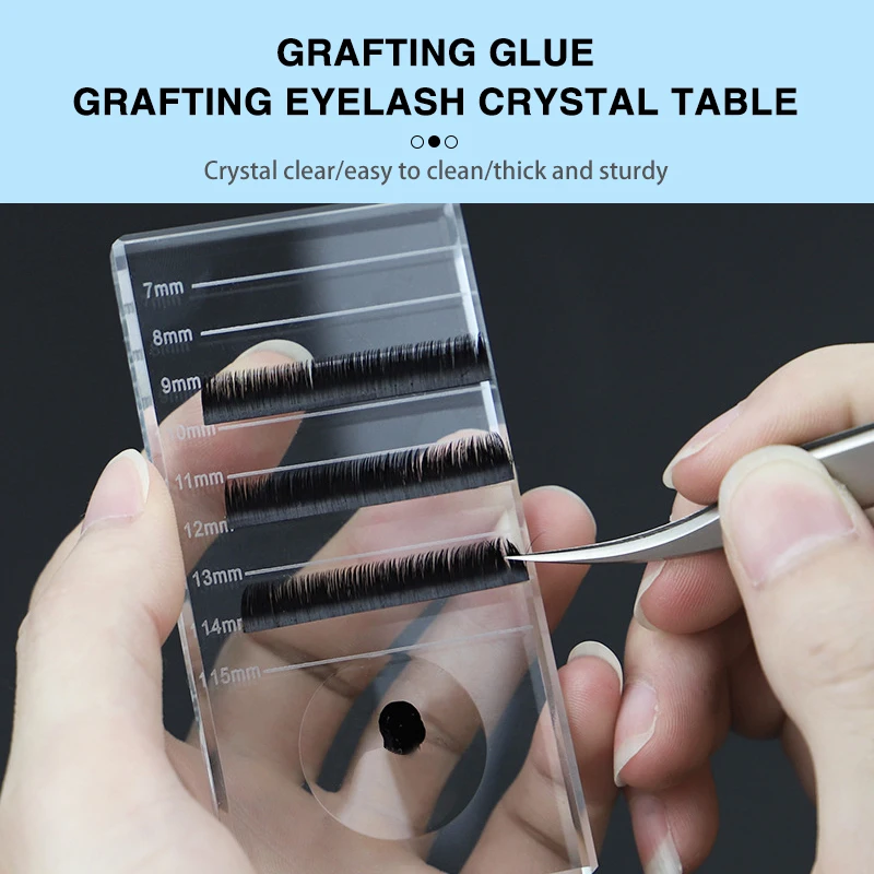 Supporto per colla per ciglia finte Cuscinetti per supporto per estensione ciglia per pallet con supporto per colla adesiva in vetro cristallo con marchio per zecche