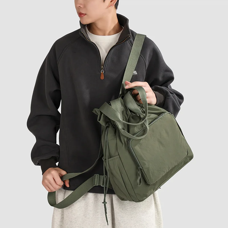 Unisex Casual Drawstring Backpack Fits 14 Inch Laptop Large Capacity Travel Daypack For Men Women Business Commute Outdoor Hikin