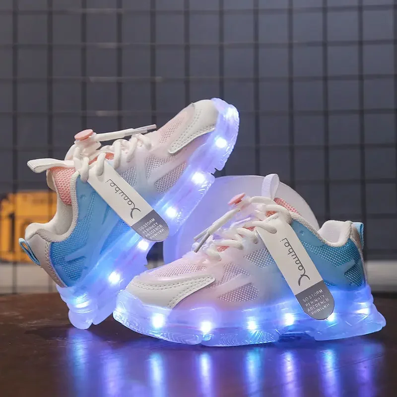 USB-Aufladung Kinder Turnschuhe leuchten lässige Laufschuhe Jungen Mädchen Walking Sportschuhe LED blinkende atmungsaktive leuchtende Schuhe