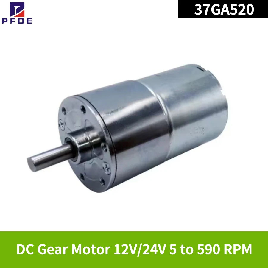 DC  Gear Motor  12V 5 To 590rpm  37GA520  Large Torque Eccentric Shaft 37MM 530 24V