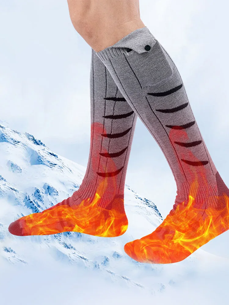 تسخين كهربائي الجوارب الباردة واقية الشتاء التدفئة الجوارب التدفئة السريعة شتاء دافئ الجوارب الحرارية قابل للغسل للتزلج في الهواء الطلق المشي لمسافات طويلة #6