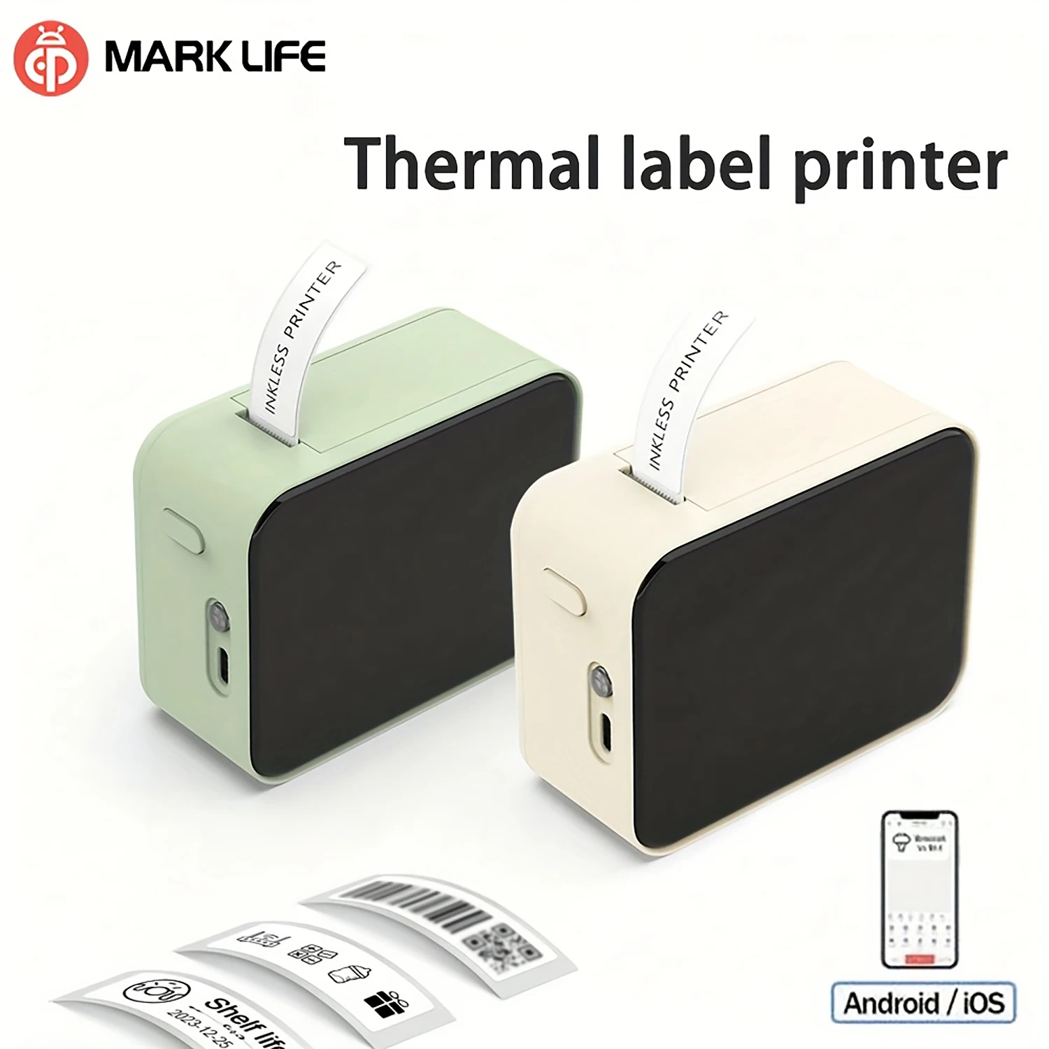 Marklife P15 Wireless Bluetooth Label Printer Portable Thermal Printer Similar as D11 D110 D101 Label Machine Mini Label Maker