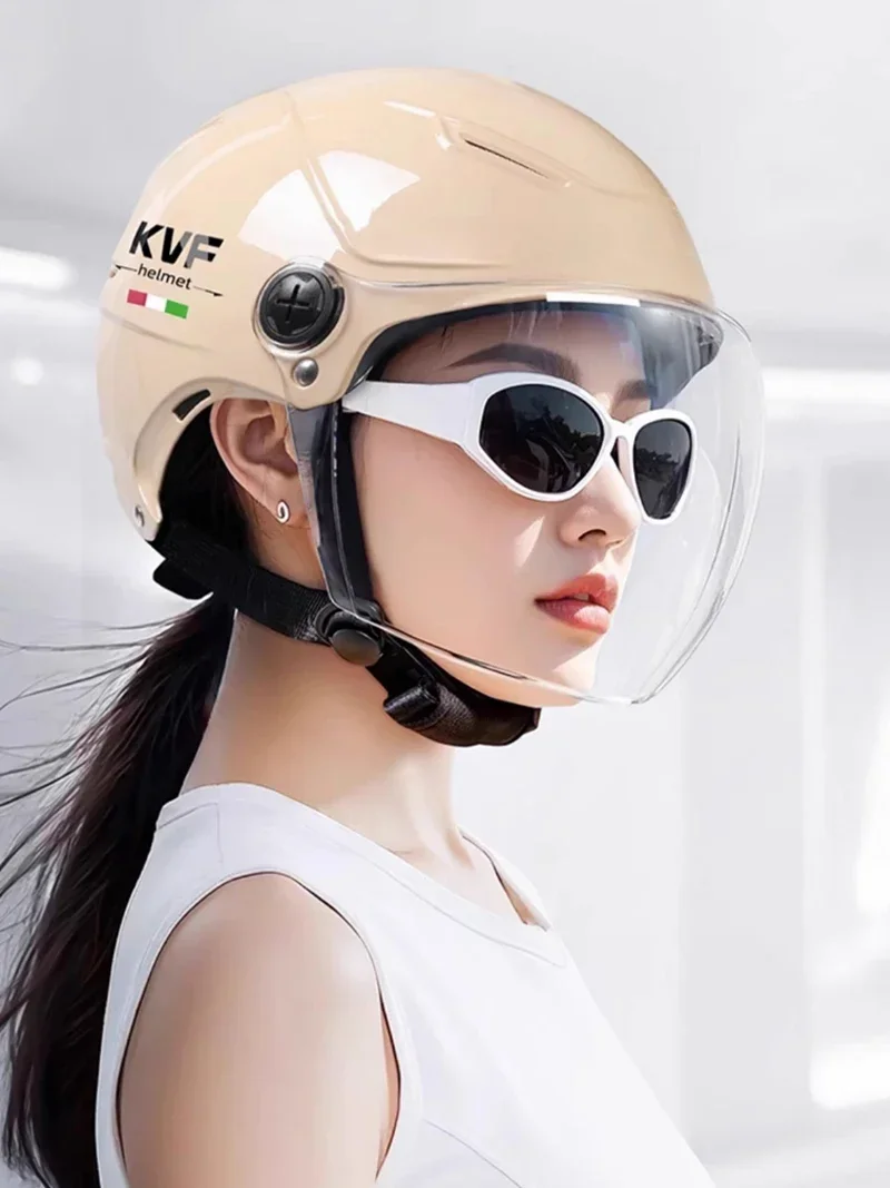 

2025 New Unisex E-Mark Certified Half Helmet For Motorcycle Electric Bike Scooter Summer Open Face Safety With Goggles