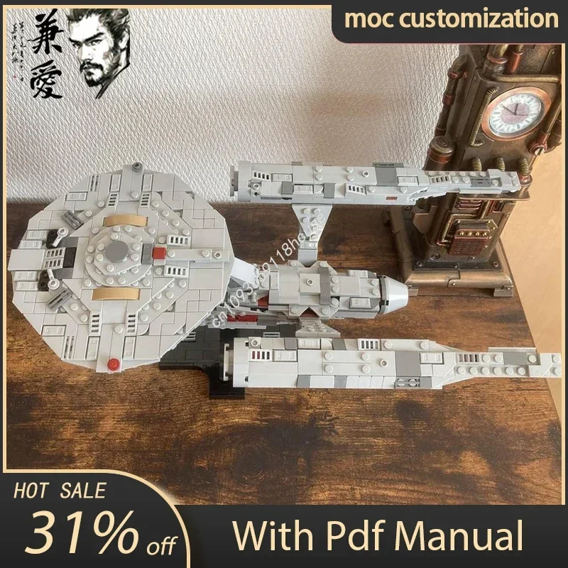 

729pcs Moc USS Enterprise NCC-1701 Midi-Scale Model Building Blocks Bricks Diy Spaceship Creative Assembly Educational Toy Gift