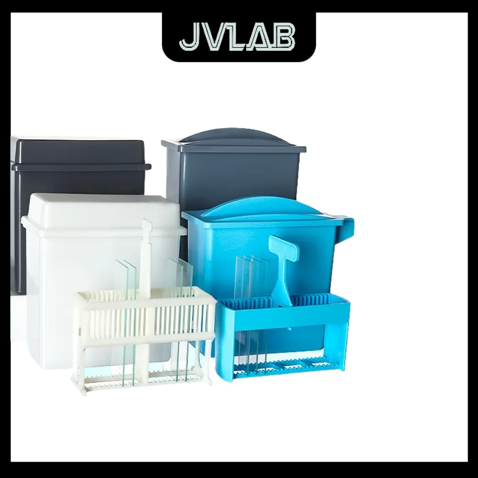 أسطوانة تلطيخ الشريحة الزجاجية البلاستيكية PP طقم إصلاح مضاد للجيل رف تلطيخ أسود أبيض رمادي أزرق مجموعة مختبر JVLAB