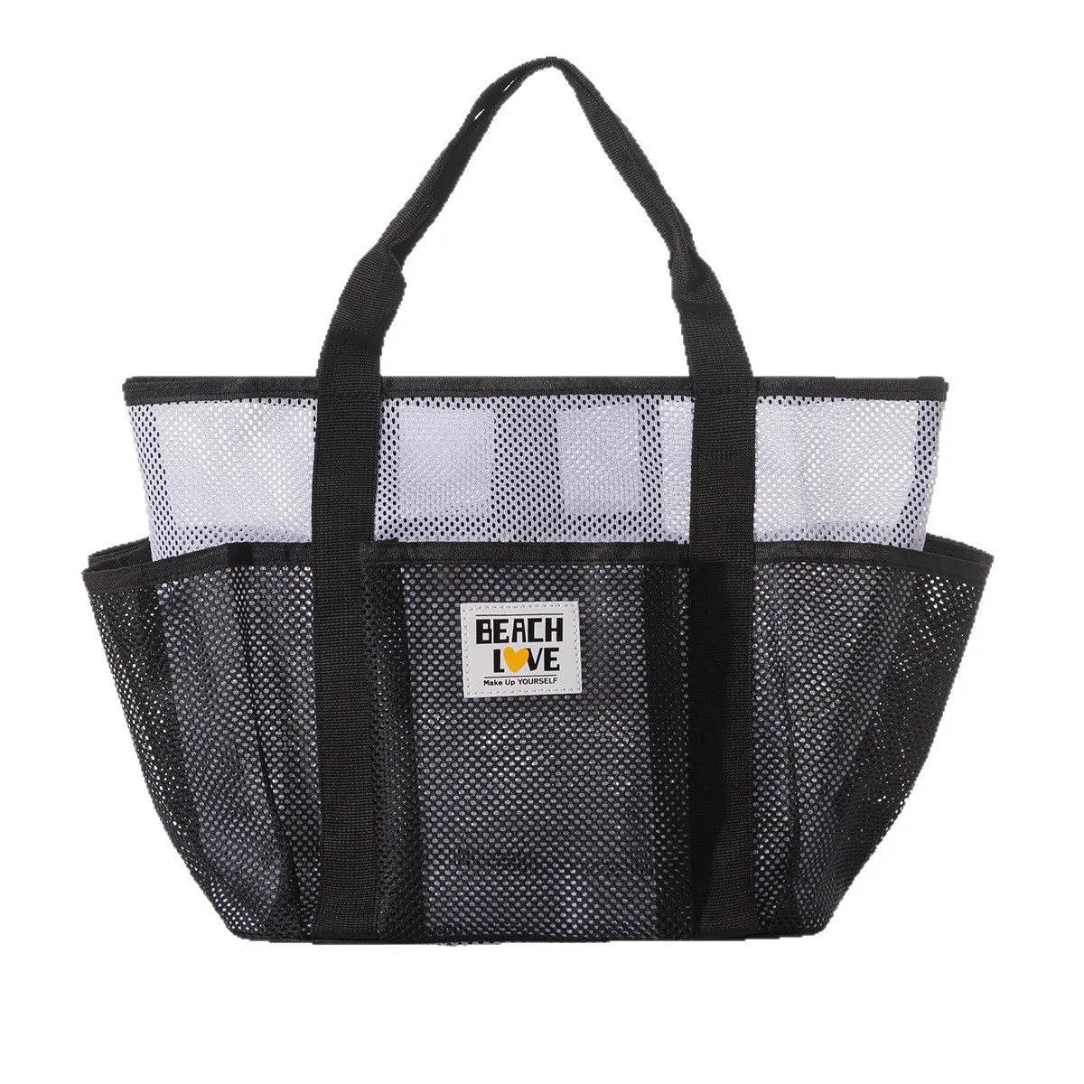 Novos sacos de praia com vários estilos, sacos de armazenamento de bolso de grande capacidade, sacolas, sacos de natação de malha de viagem portáteis.