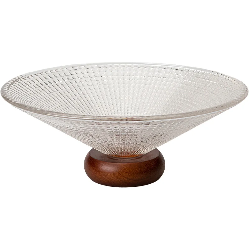 

Glass hat fruit plate, living room home coffee table high fruit plate, French candy dried fruit plate light luxury