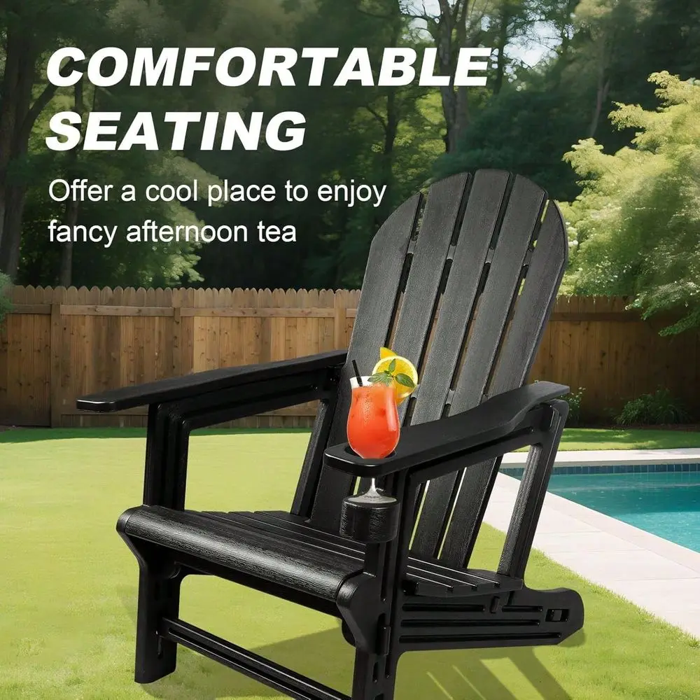

Chairs HDPE Weather Resistant, No Tools And Hardware Required 5Minute Assembly, Patio, Firepit Or Lawn Chairs, Black
