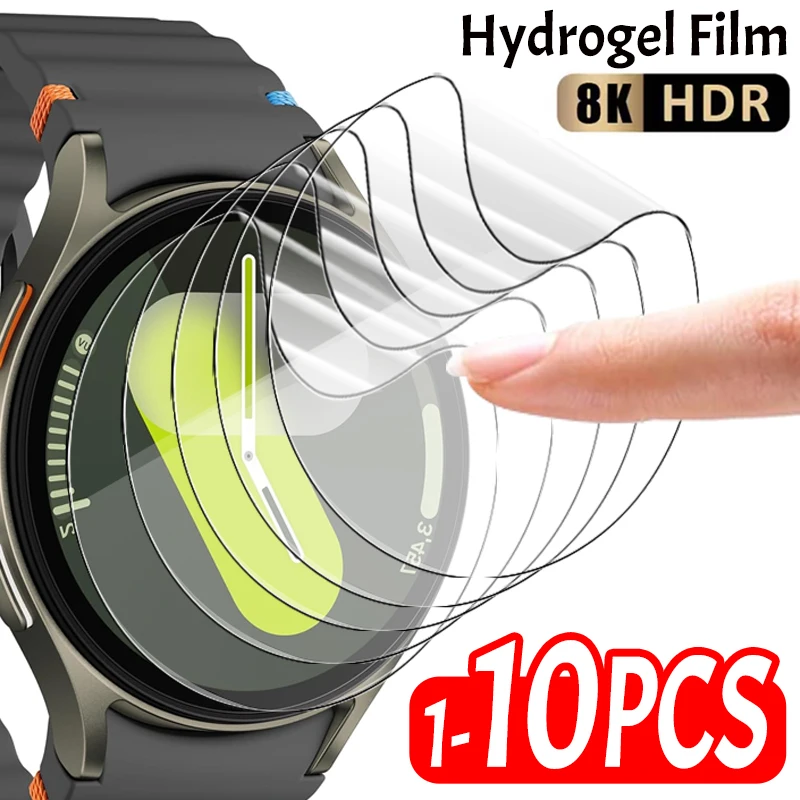 Película de hidrogel para samsung galaxy watch 7 40mm 44mm watch7 ultra 47mm, película protetora flexível e macia, acessórios de tela para smartwatch