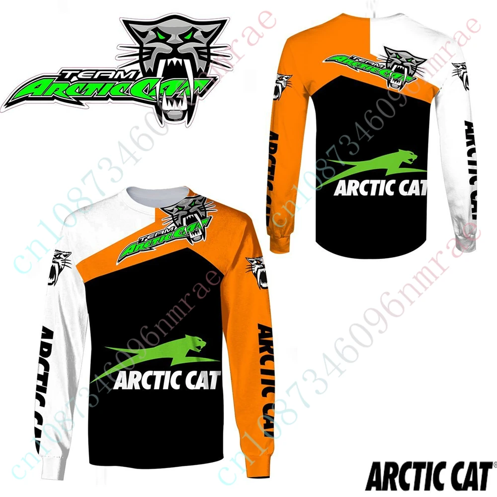 Arctic Cat Oversized T-shirt Luxury Sweatshirt Casual T Shirt For Men Women Anime O Neck Long Sleeve Unisex Clothing Custom Logo