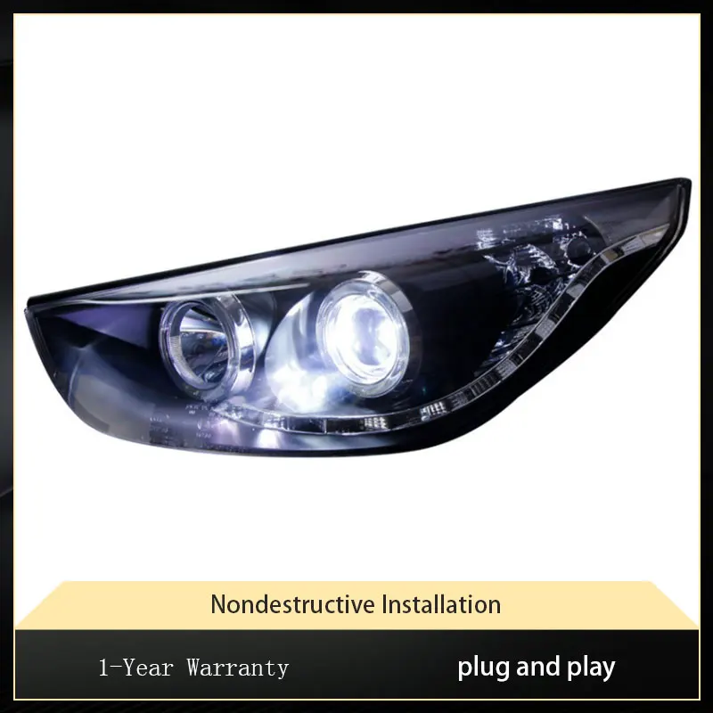 Car Lights For Hyundai IX35 2009-2015 Highlight LED Bulbs Headlights Assembly Upgrade DRL Projector Lens Front Lamp Accessories