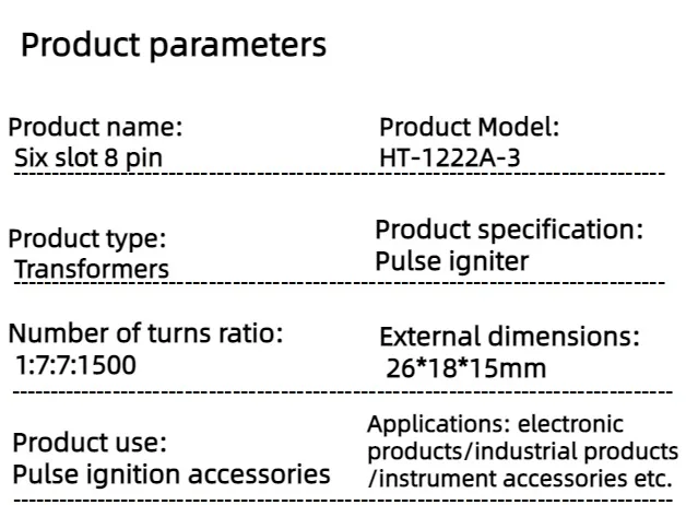 2Pcs Trigger Coil HT-1222A-3 Six-slot 8-pin Negative Ion High Voltage Package DC12V Igniter Size 26*18*15