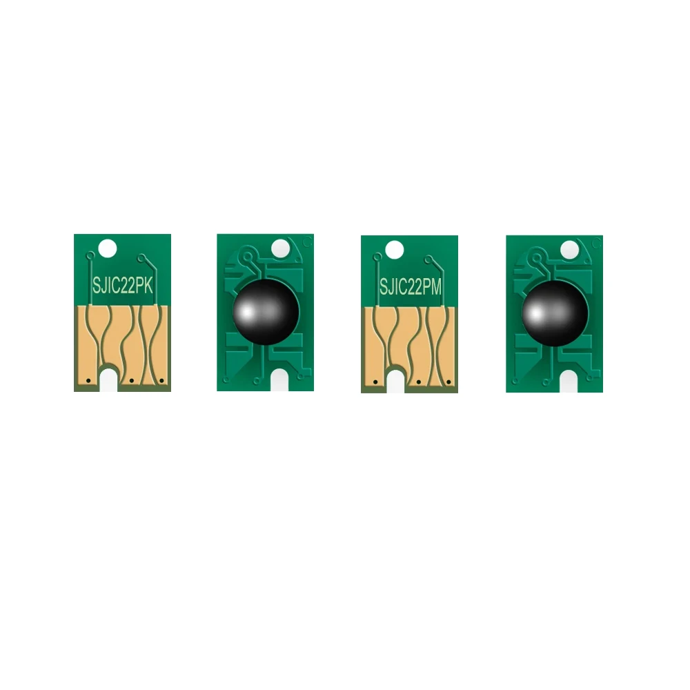 

4 Colors Ink Cartridge SJIC22P One Time Chip For Epson ColorWorks C3500 TM-C3500 Label Printer Chip