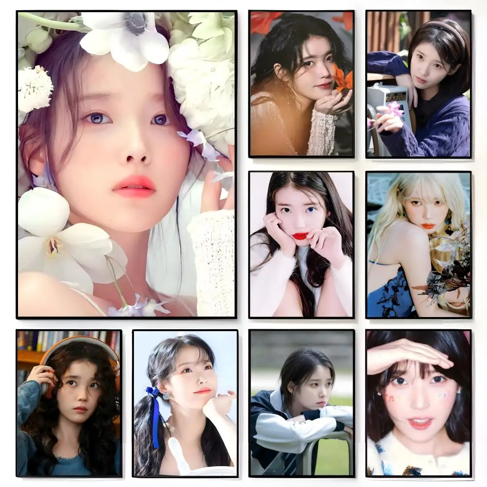 Sweet Vocal Korean Beautiful Singer Actress I-IU Poster American Film Mural Home Childrens Room Wall Decor Print