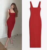 TRAF Women Slim Midid Dress Summer Backless Women's Wide Straps Short Dress Sleeveless Lady Dresses Simple Female Party Dress