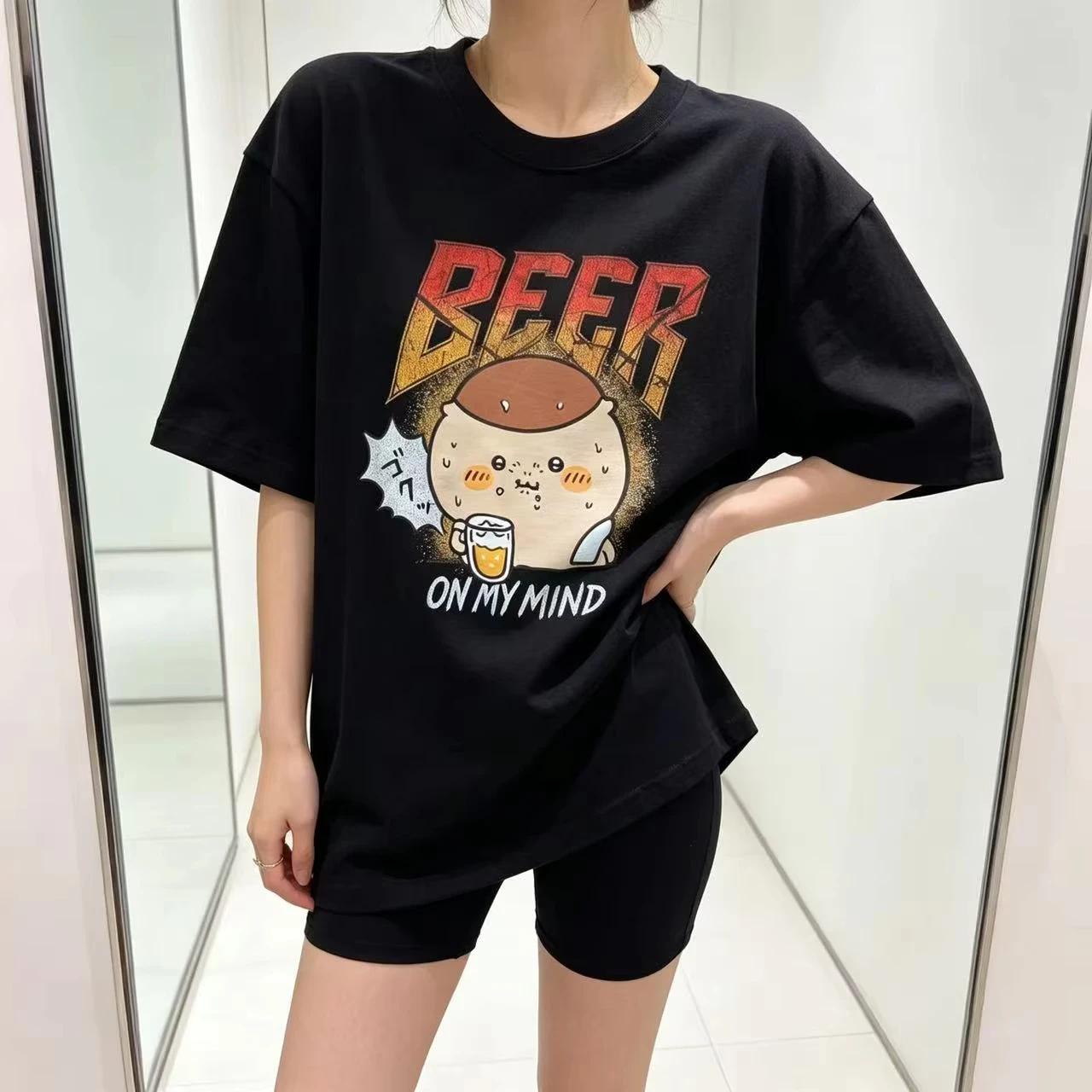 Japanese Chiikawa Kurimanju Cute T-shirt fashion trend cartoon Kurimanju Anime peripheral short sleeved top Girl's Gift kawaii