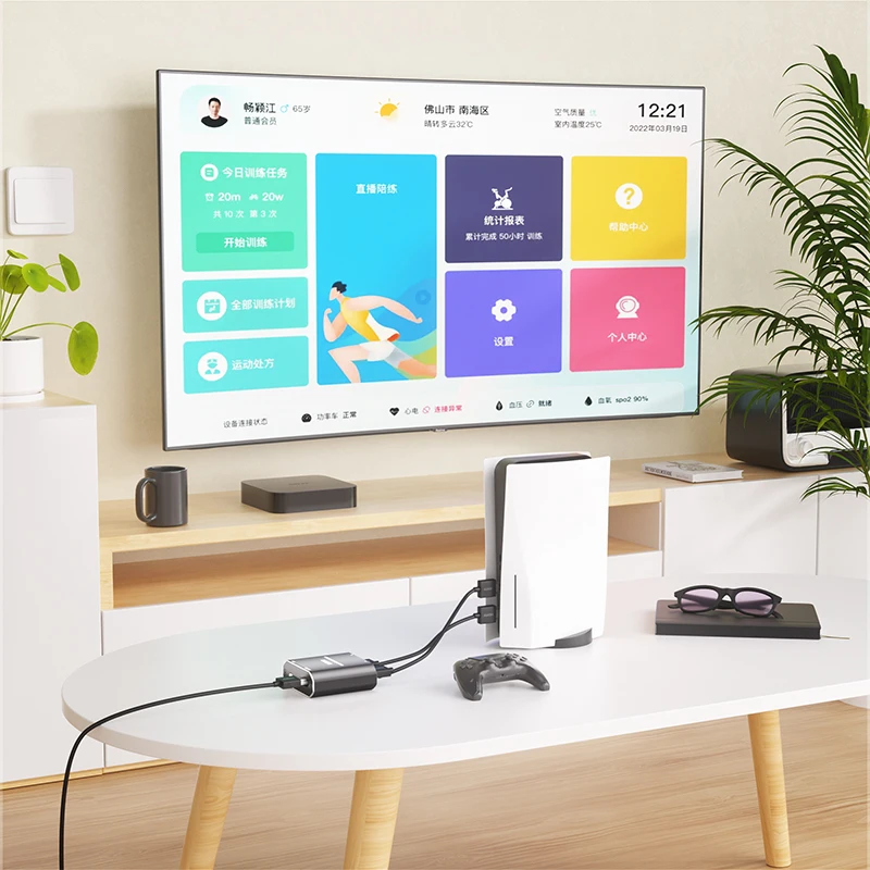 Synchron Controller Adapter HDMI-kompatibel switcher sharing schalter Video Adapter Konverter Splitter Extender dock station 4K