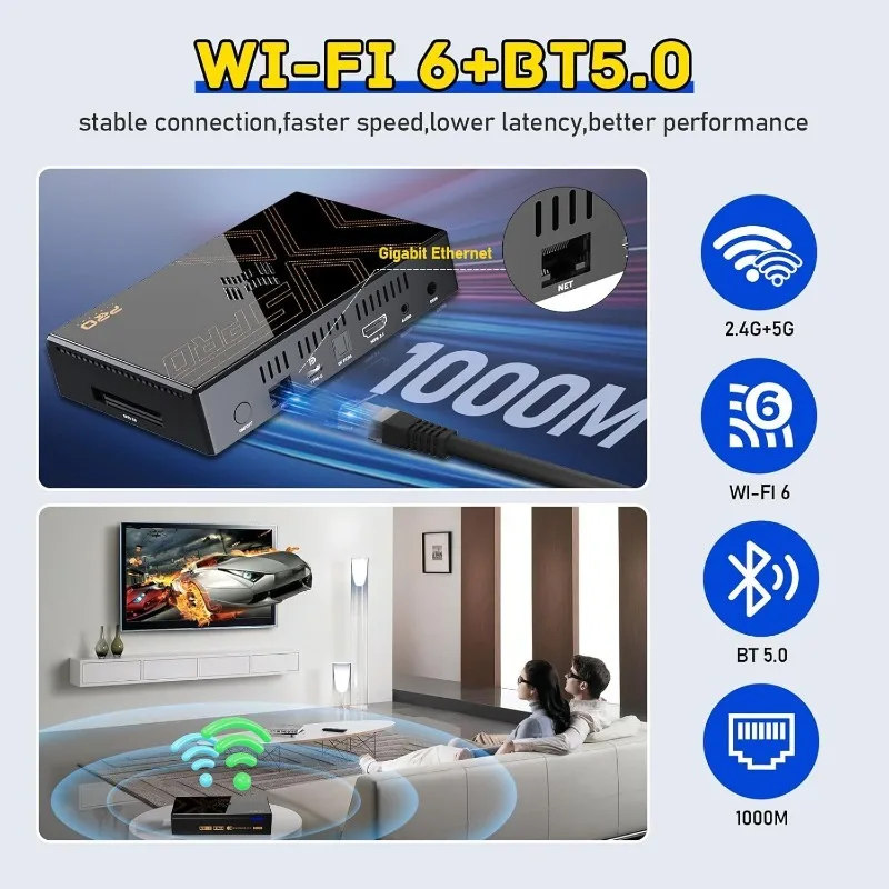 وحدة تحكم ألعاب POPULAR.Super Console X5 PRO Retro مع 16000+ ألعاب، شريحة Rock Chip RK3588S، وحدة تحكم محاكاة مع نظام الألعاب والتلفزيون،