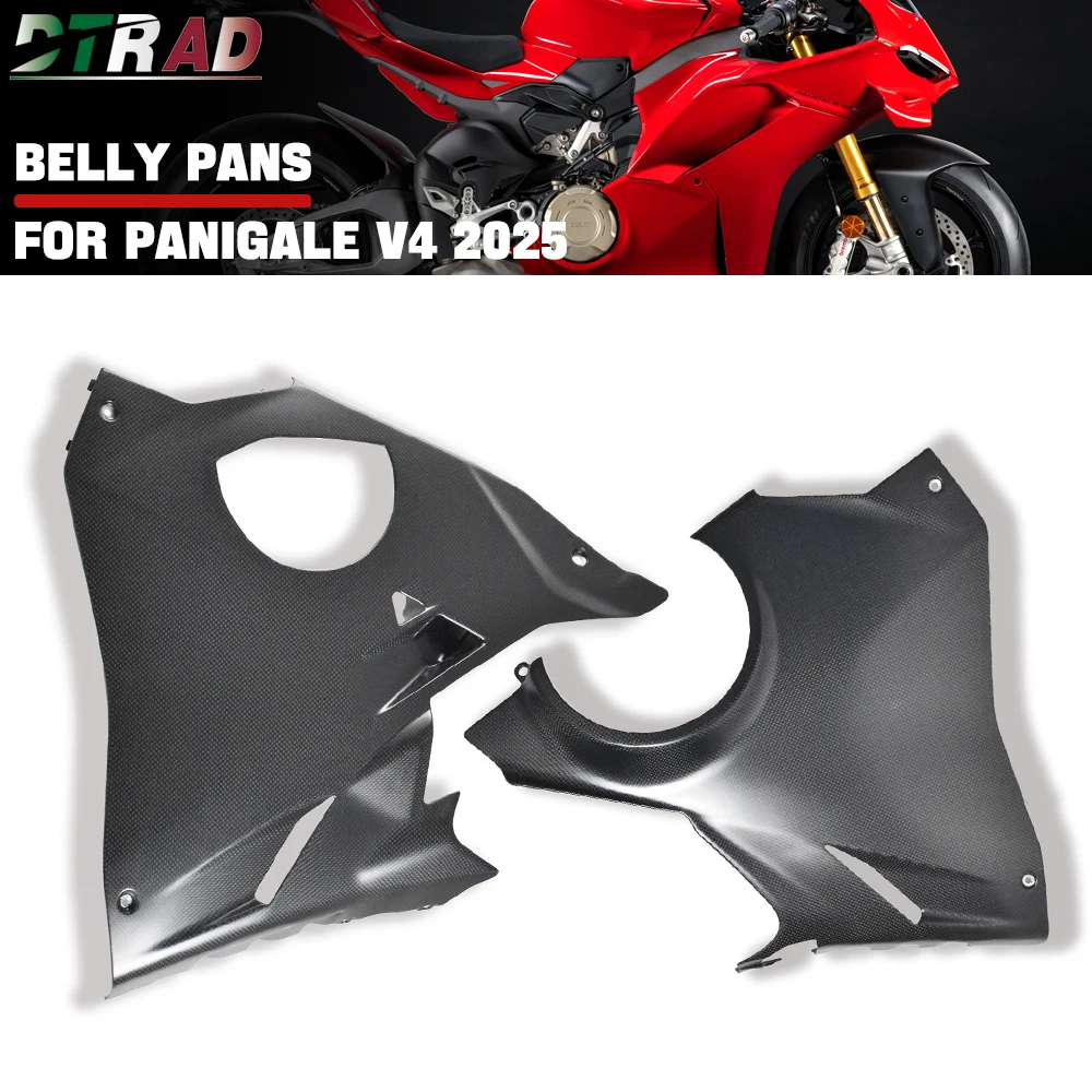 

2025 For DUCATI Panigale V4 V4S Carbon Fiber Lower Belly Pans Body Side Fairing Kits Original Exhaust Motorcycle Modified Parts