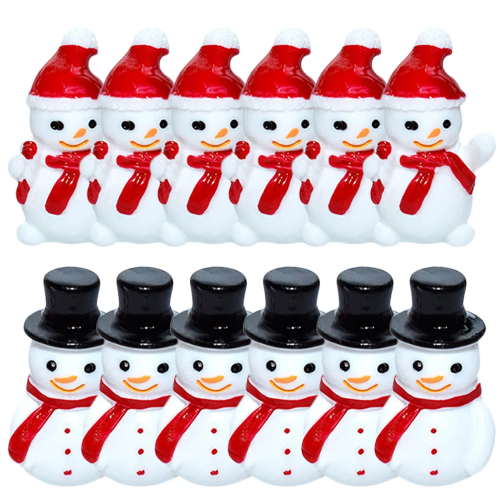 

40Pcs Miniature Snowman Resin Figurines Christmas Decoration Craft Supplies