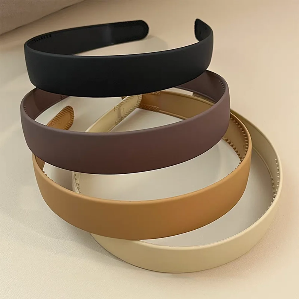 

4pc European and American Black Khaki Style Hairbands Headbands for Women Men Versatile Girls Korean Daily Hair Accessories Tool