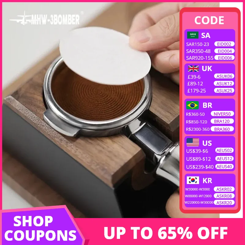 MHW-3BOMBER 100 PCS Coffee Filter Paper Disposable Coffee Powder Basket Filter Espresso Hand Drip Tools Portafilter Accessorie