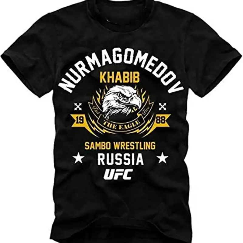 T Shirt Khabib Nurmagomedov Sambo Wrestling Fighting Black
