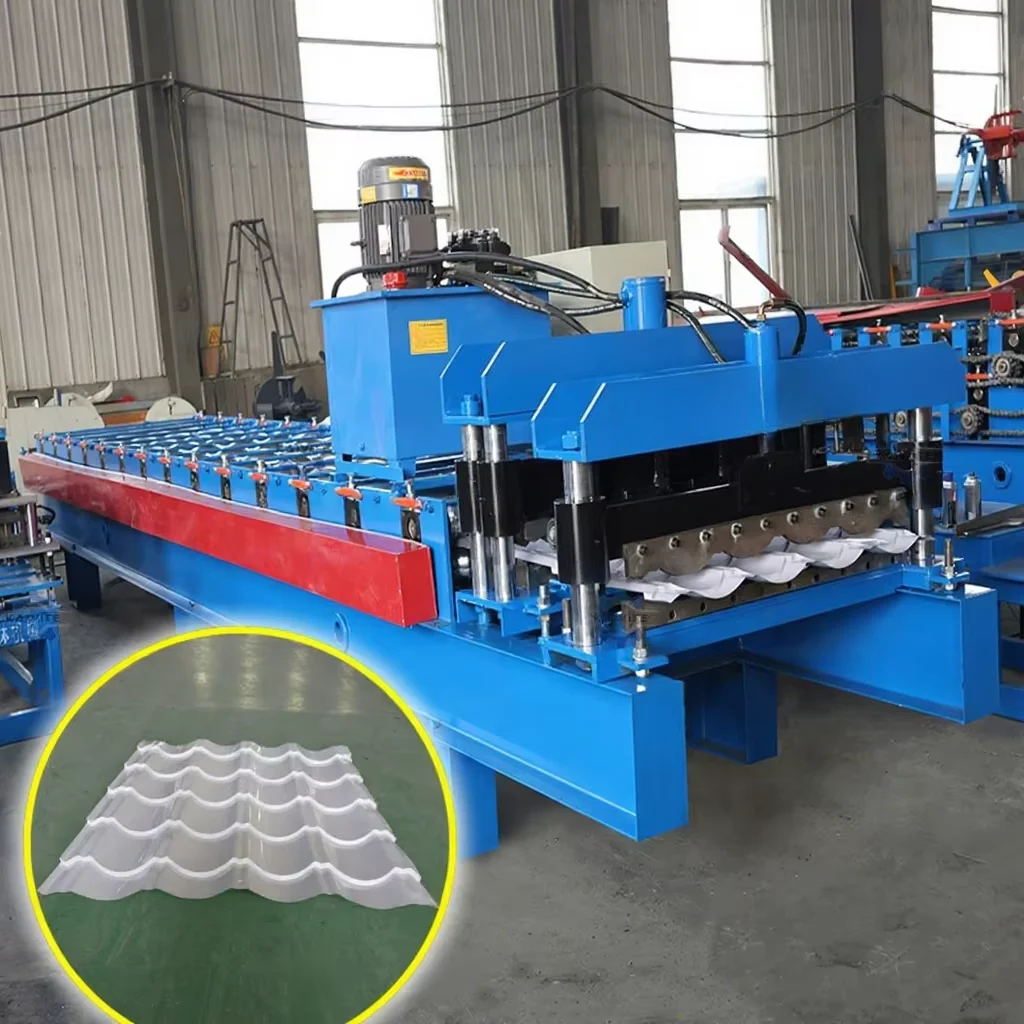 High Quality Glazed Tile Roll Forming Machine Automatic Color Steel Ancient Roof Tile Making For Temple Villa Classical Roofing