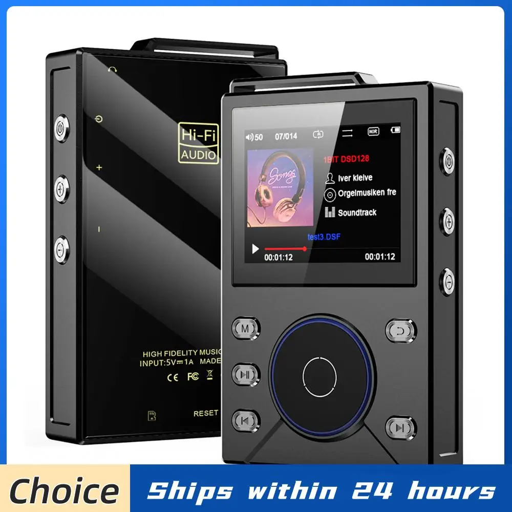 

Плеер DSD Lossless с 2,4-дюймовым ЖК-экраном, портативный музыкальный плеер с зарядкой через USB-C, аудиоплеер высокого разрешения для путешествий, поездок на работу, офиса