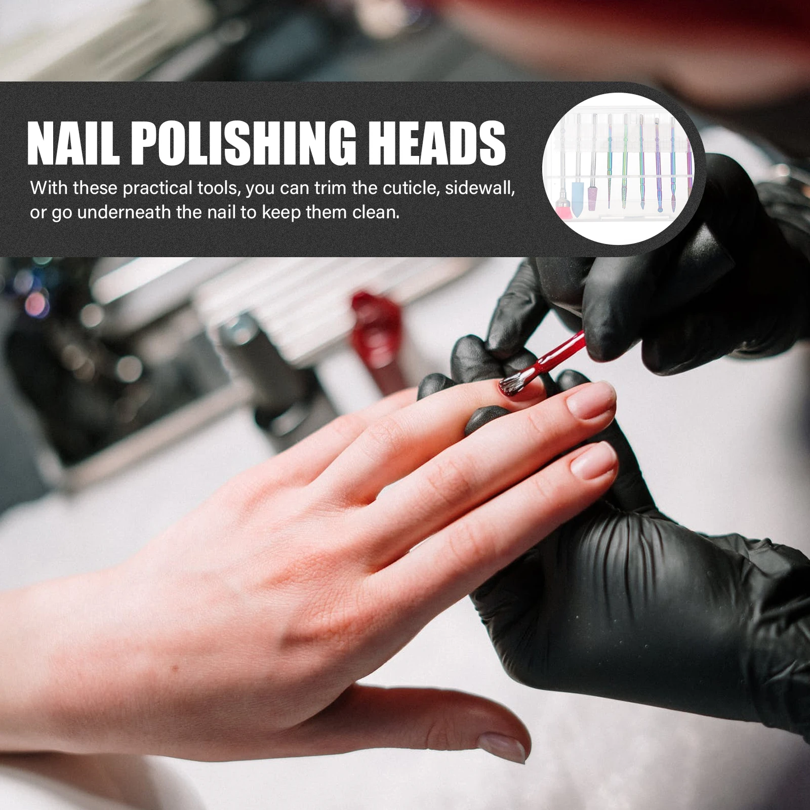 

1Set Durable Manicure Nail Polishing Heads Kit Sturdy Tungsten Steel Alloy for Natural Artificial Nails Cuticle Trimming