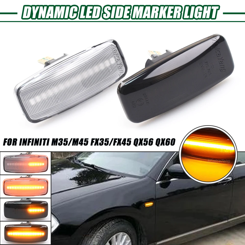 LED Dynamic Side Marker Light For Nissan Sylphy Almera Murano Bluebird Sunny Teana J31 Cefiro Maxima Turn Signal Repeater Lamp