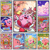 Cartoon Pink Cute K-Kirbys Poster High Quality Wall Art for Home Office Bedroom Living Room Hallway Bar Perfect Gift Idea