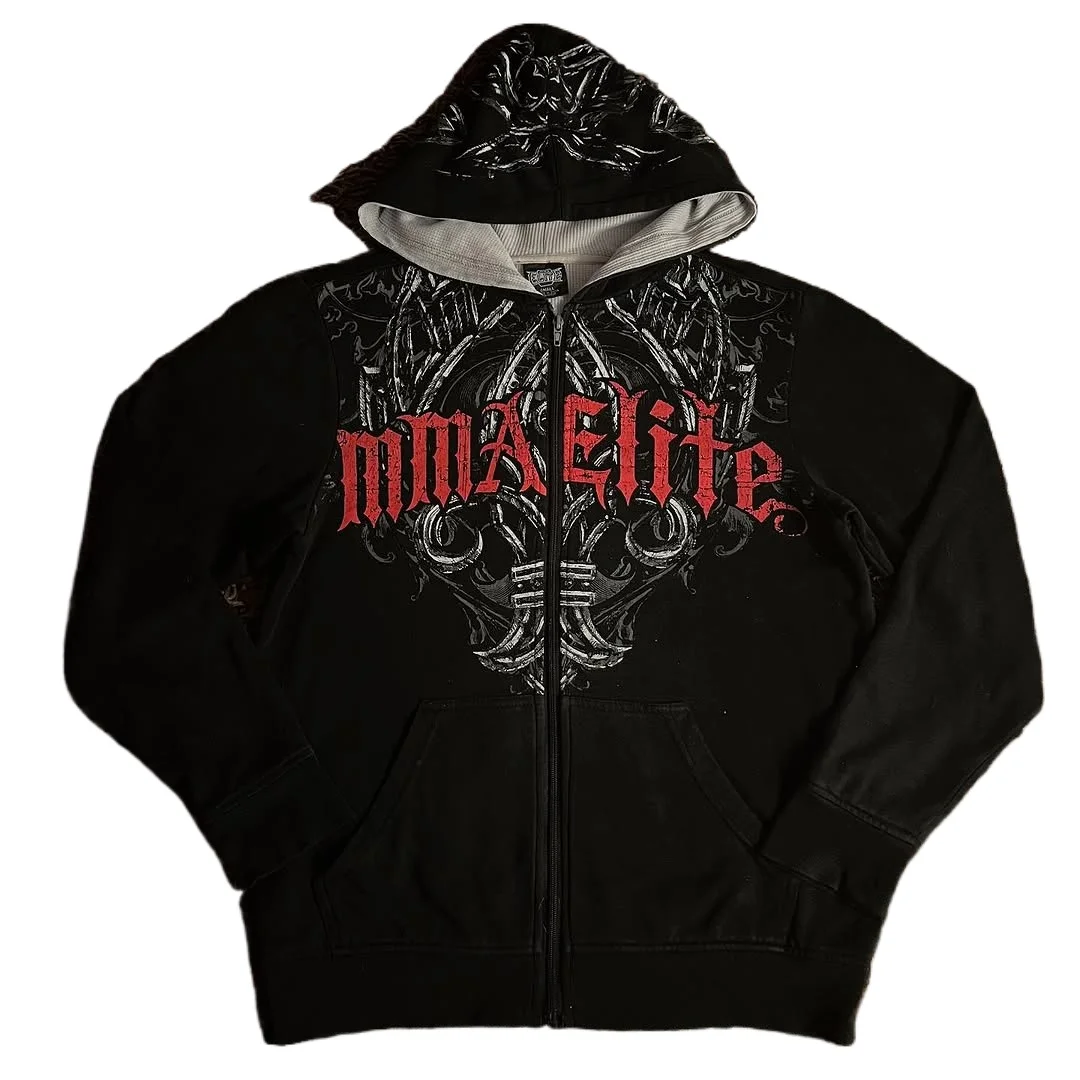 

Streetwear Y2K Hoodie Women trend Gothic Hot melt Print Oversize Zipper Hoodie Hip Hop New Casual Sweatshirt Personality Hoodie