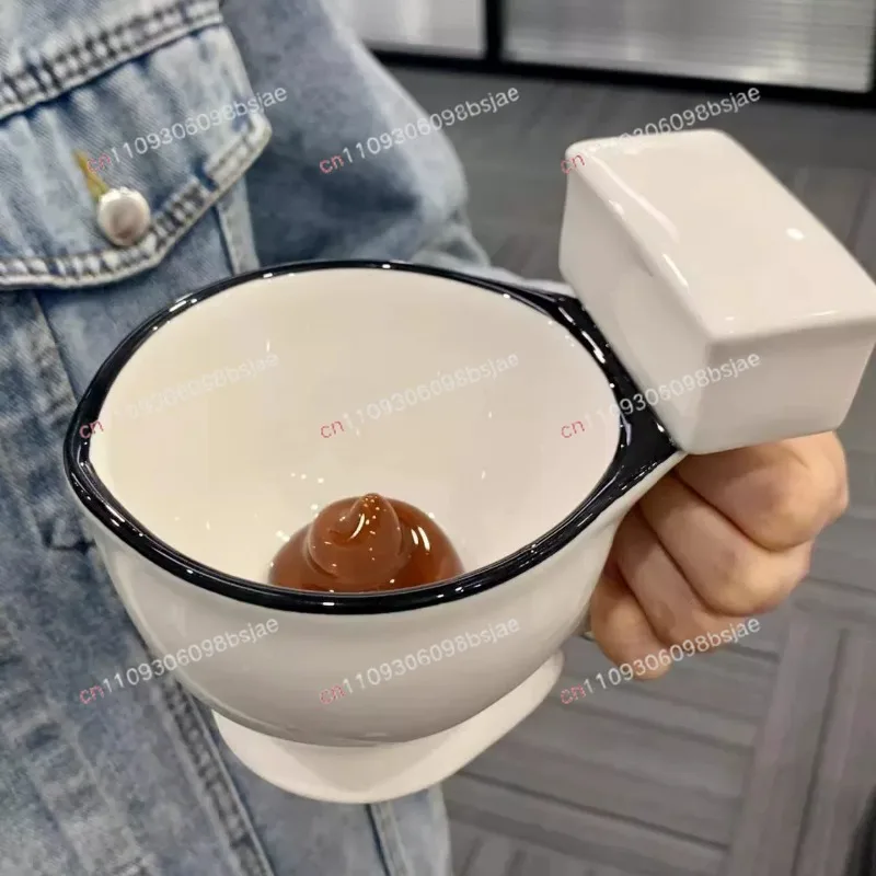 Toilet cup creative funny water cup bizarre Baba cup ceramic sand sculpture stool teacup drinking water mug